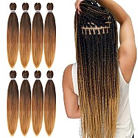 Pre Stretched Braiding Hair 26 Inch 8 Packs Professional Soft Yaki Braiding Hair For Braids Hot Water Setting Synthetic Crochet