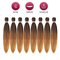 Pre Stretched Braiding Hair 26 Inch 8 Packs Professional Soft Yaki Braiding Hair For Braids Hot Water Setting Synthetic Crochet