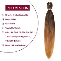 Pre Stretched Braiding Hair 26 Inch 8 Packs Professional Soft Yaki Braiding Hair For Braids Hot Water Setting Synthetic Crochet