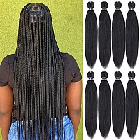 Pre Stretched Braiding Hair 26 Inch 8 Packs Professional Soft Yaki Braiding Hair For Braids Hot Water Setting Synthetic Crochet