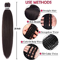 Pre Stretched Braiding Hair 26 Inch 8 Packs Professional Soft Yaki Braiding Hair For Braids Hot Water Setting Synthetic Crochet