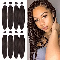 Pre Stretched Braiding Hair 26 Inch 8 Packs Professional Soft Yaki Braiding Hair For Braids Hot Water Setting Synthetic Crochet