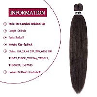 Pre Stretched Braiding Hair 26 Inch 8 Packs Professional Soft Yaki Braiding Hair For Braids Hot Water Setting Synthetic Crochet