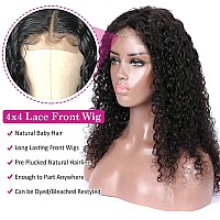 Deep Wave Lace Front Wigs Human Hair for Black Women Glueless Wigs Human Hair Pre Plucked Wet and Wavy Lace Front Wig Human Hair Natural Hairline with Baby Hair 150% Density Unprocessed Virgin Remy Closure Wigs Human Hair Wigs 24 inch 4X4 Deep Curly Lace 