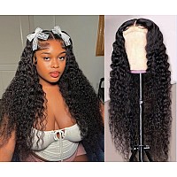 Josblue Deep Wave Lace Closure Wigs Human Hair Glueless Deep Curly Wave Lace Front Human Hair Wigs For Black Women With Baby Hai