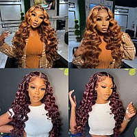 BINF Loose Deep Wave Wig Closure Loose Wave Lace Front Wigs Human Hair Wig for Women 24 Inch 4x4 Loose Wave Wig Pre Plucked Natural Black Color Swiss Lace 150% Density