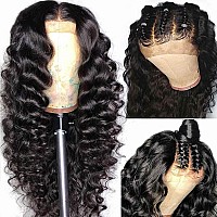 Binf Loose Deep Wave Lace Front Wigs Human Hair Pre Plucked 4X4 Glueless Wigs Human Hair Pre Plucked Pre Cut Closure Wigs Human