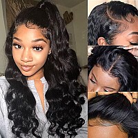 Binf Loose Deep Wave Lace Front Wigs Human Hair Pre Plucked 4X4 Glueless Wigs Human Hair Pre Plucked Pre Cut Closure Wigs Human