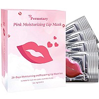 Permotary 28 Pcs Collagen Lip Mask Crystal Lip Care Gel Pads For Moisturizing Reducing Chapped Smoothing Lip Fine Lineslip P