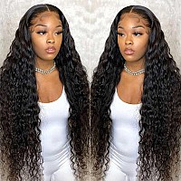 Pizazz 13X4 Hd Transparent Lace Front Wigs Human Hair Pre Plucked Bleached Knots With Baby Hair 12A 180 Density Brazilian Deep W