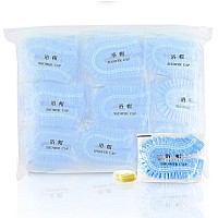 Maltose Disposable Shower Caps 100Pcs Individually Wrapped 198 Large Thicker Plastic Shower Caps Waterproof Shower Hair Caps