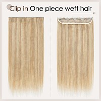 Snoilite Clip In Human Hair Extensions Clip In Hair Extensons 100 Real Human Hair One Piece5 Clips 34 Full Headthicker Hair