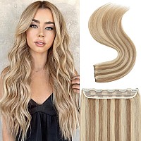 Snoilite Clip In Human Hair Extensions Balayage Clip In Hair Extensons 100 Real Human Hair One Piece5 Clips 34 Full Headthi