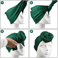 Satinior 6 Pcs Head Wrap Scarf Turban Long Hair Scarf Soft Stretch Headwrap Solid Color Turban Tie Headband For Women Girls