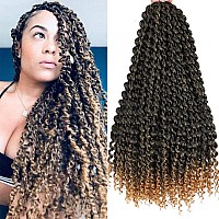 8 Packs Passion Twist Hair 14 Inch Passion Twist Crochet Hair For Black Women Water Wave Crochet Braiding Hair Extensions (14 inch, 1B/27)