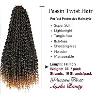 8 Packs Passion Twist Hair 14 Inch Passion Twist Crochet Hair For Black Women Water Wave Crochet Braiding Hair Extensions (14 inch, 1B/27)