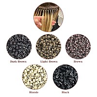 Vlasy 1000Pcs 4Mm Silicone Lined Micro Ring Beads For Hair Extensions 5Colors Apply 1000Pcs Blonde