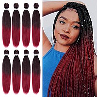 Pre Stretched Braiding Hair 22 Inch 8 Packs Professional Soft Yaki Braiding Hair For Braids Hot Water Setting Synthetic Crochet