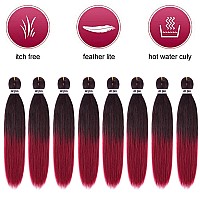 Pre Stretched Braiding Hair 22 Inch 8 Packs Professional Soft Yaki Braiding Hair For Braids Hot Water Setting Synthetic Crochet