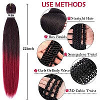 Pre Stretched Braiding Hair 22 Inch 8 Packs Professional Soft Yaki Braiding Hair For Braids Hot Water Setting Synthetic Crochet