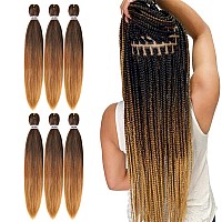 Pre Stretched Braiding Hair 22 Inch 6 Packs Professional Soft Yaki Braiding Hair For Braids Hot Water Setting Synthetic Crochet