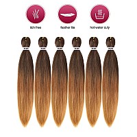 Pre Stretched Braiding Hair 22 Inch 6 Packs Professional Soft Yaki Braiding Hair For Braids Hot Water Setting Synthetic Crochet