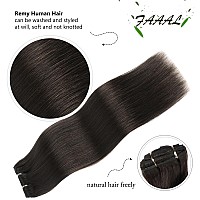 14 Inch Clip In Hair Extensions Real Human Hair 110G 7 Pieces 16 Clips Dark Brown 2 Double Weft Human Hair Clip In Extensions S