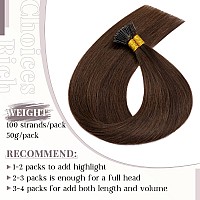 18 Inches I Tip Remy Human Hair Extensions 100 Strandspack Pre Bonded Keratin Stick In Hair Extensions Cold Fusion Hair Piece L