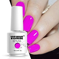 Vishine Nail Gel Polish 15Ml Soak Off Nail Gel Polish Nail Art Manicure Salon Diy Longlasting Uv Led Lamp Required Magenta