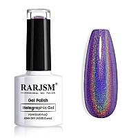 Rarjsm Holographic Nail Polish Dark Purple Nail Polish 1 Pack 025 Floz Quick Dry Gel Polish Nail Lamp Cured For Salon Home Diy