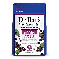 Dr Teals Pure Epsom Salt Soak, Black Elderberry with Vitamin D, 3 lbs (Packaging May Vary)