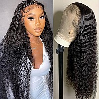 Alibeauty 13X4 Water Wave Lace Front Wigs Human Hair Pre Plucked Bleached Knots 180 Density Water Wave Frontal Wigs Human Hair W