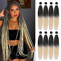 Zepin Pre Stretched Braiding Hair 26 Inch 8Packs Professional Soft Yaki Braiding Hair For Braids Hot Water Setting Synthetic Cro