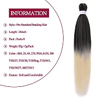 Zepin Pre Stretched Braiding Hair 26 Inch 8Packs Professional Soft Yaki Braiding Hair For Braids Hot Water Setting Synthetic Cro