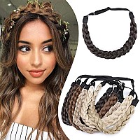 Hairro Braid Headband For Women Synthetic Plaited 5Strand Hairpiece Braided Hair Band Accessory For Girls And Women 4A Dar