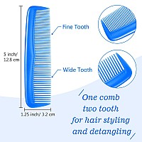 12 Pieces Hair Combs Set Pocket Fine Plastic Hair Combs For Women And Men Fine Dressing Comb Blue