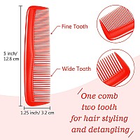 12 Pieces Hair Combs Set Pocket Fine Plastic Hair Combs For Women And Men Fine Dressing Comb Red