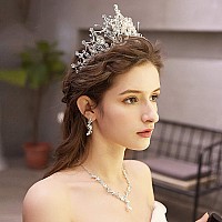 Cocide Silver Crown For Women Baroque Queen Crown And Tiara For Women Crystal Headband Mermaid Crown Princess Tiaras Hair Access