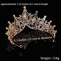 Cocide Gold Crown For Women Baroque Queen Crown And Tiara For Girls Crystal Headband Mermaid Crown Princess Hair Accessories For