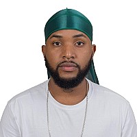 Forcewave Silky Durag For Men Wave Cap Satin Dorag For Men Women 360 Wave Green