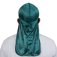 Forcewave Silky Durag For Men Wave Cap Satin Dorag For Men Women 360 Wave Green