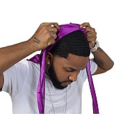 Forcewave Silky Durag For Men Wave Cap Satin Dorag For Men Women 360 Wave Purple