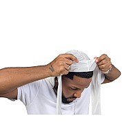 Forcewave Silky Durag For Men Wave Cap Satin Dorag For Men Women 360 Wave White