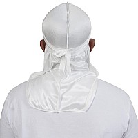 Forcewave Silky Durag For Men Wave Cap Satin Dorag For Men Women 360 Wave White