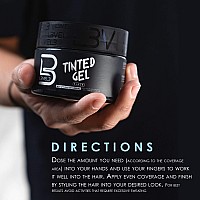 L3 Level 3 Tinted Gel Black - Temporary Black Hair Gel For Hair No Flaking and Rinses Out Easily - Level Three Strong Hold Formula