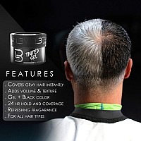 L3 Level 3 Tinted Gel Black - Temporary Black Hair Gel For Hair No Flaking and Rinses Out Easily - Level Three Strong Hold Formula