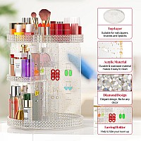 Awenia Makeup Organizer 360Degree Rotating Adjustable Makeup Storage 7 Layers Large Capacity Cosmetic Storage Unit Fits Diff