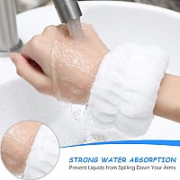 Chuangdi 4 Pairs Wrist Spa Wrist Bands For Washing Face Microfiber Wrist Wash Towel Band Scrunchies Absorbent Wrist Sweatband Fo