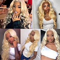 Huangcai 613 Lace Front Wig Human Hair 20Inch 13X1 Blonde Lace Front Wig Human Hair 613 Lace Frontal Wig For Women Pre Plucked W