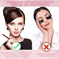 Syhood 12 Pieces Silicone Eye Wrinkle Pads Anti Aging Silicone Pads Reusable Reduce Skin Wrinkles Patches Cleavage Pads for Mouth and Eyes (Transparent)